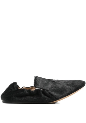 Le Monde Beryl fur-trimmed loafers - Black