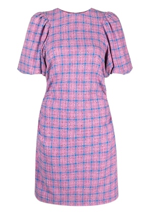 GANNI check-pattern minidress - Pink