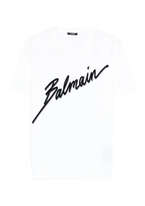 Balmain logo-embroidered T-shirt - White