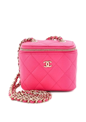 CHANEL Pre-Owned Classic Vanity Case with Chain Quilted Caviar Mini pouch - Pink