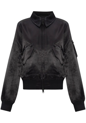 Y-3 satin zip-up bomber jacket - Black