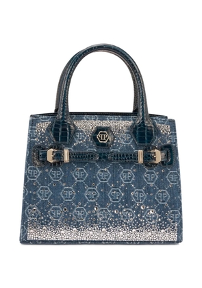 Philipp Plein small logo-detail tote bag - Blue