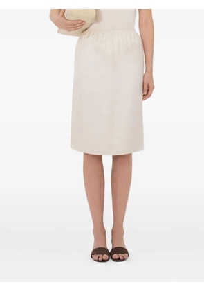 LouLou de Saison elastic-waist silk midi skirt - Neutrals