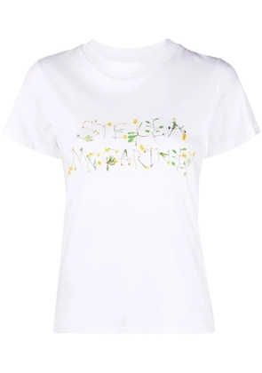 Stella McCartney floral logo-print T-shirt - White