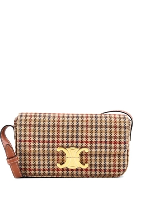 Celine Pre-Owned Triomphe East-West Tweed shoulder bag - Brown