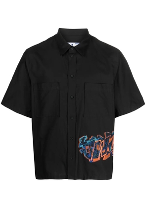 Off-White embroidered-design short-sleeve shirt - Black