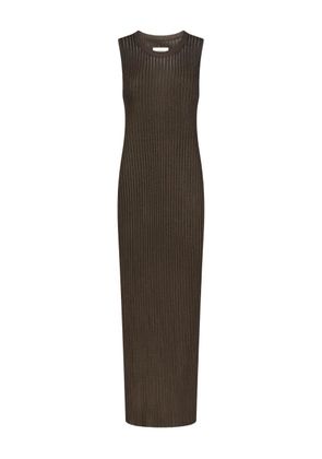 LouLou de Saison Icaria ribbed semi-sheer maxi dress - Brown