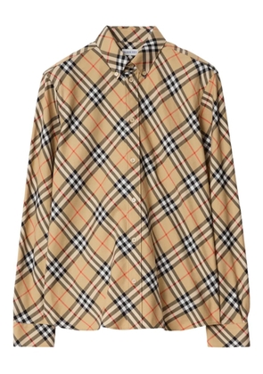Burberry Check cotton shirt - Brown