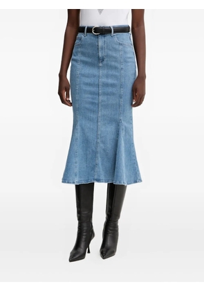 GUESS USA panelled flared-hem midi skirt - Blue