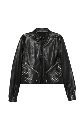 Rick Owens studded buttoned leather jacket - Black