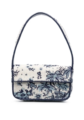 STAUD Tommy beaded shoulder bag - Blue