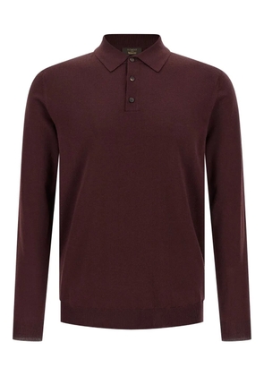 Zanone long-sleeves polo-neck sweater - Red