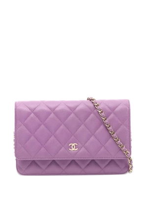 CHANEL Pre-Owned 2021 quilted chain wallet - Purple