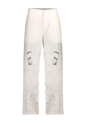 Marine Serre patch-pocket trousers - White