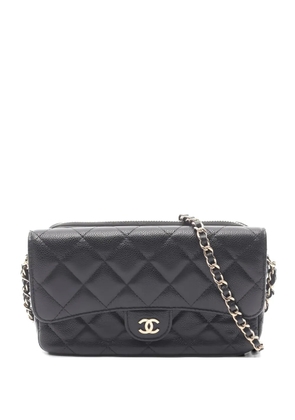CHANEL Pre-Owned 2021s Diamond-quilted phone holder - Black