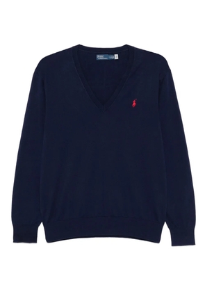 Polo Ralph Lauren v-neck embroidered sweater - Blue