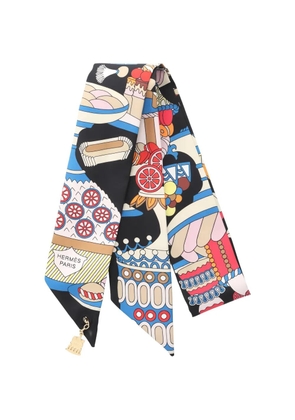 Hermès Pre-Owned 2010s La Pâtisserie Française printed scarf - Black