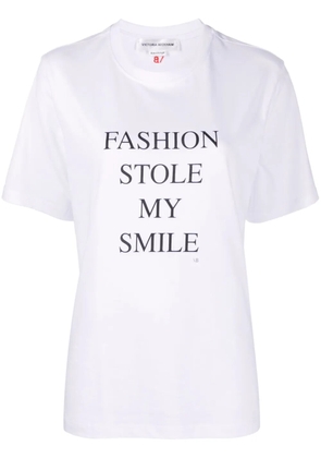 Victoria Beckham slogan-print organic cotton T-shirt - White