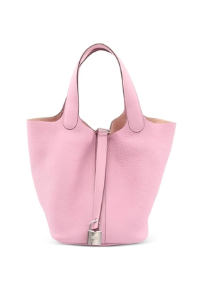 Hermès Pre-Owned 2022 PM Picotin 18 Lock leather lock shoulder bag - Pink