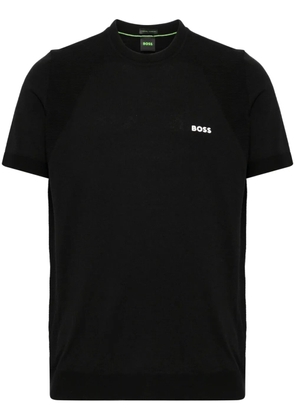 BOSS logo-print cotton-blend T-shirt - Black