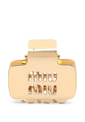 Miu Miu Pre-Owned 20s logo-detail hair clip - Gold