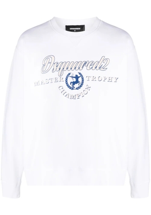 DSQUARED2 logo-print cotton sweatshirt - White