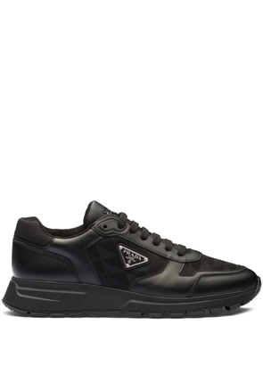 Prada geometric-pattern panelled sneakers - Black