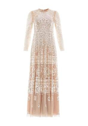 Needle & Thread Aurora sequin-embellished tiered gown - Neutrals