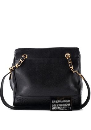 CHANEL Pre-Owned Stitched CC Caviar Medium shoulder bag - Black
