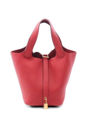 Hermès Pre-Owned 2018 leather lock tote bag - Red