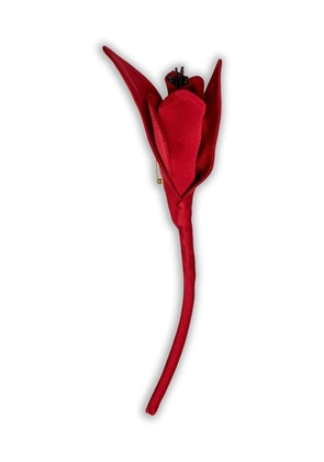 ERDEM satin-flower brooch - Red