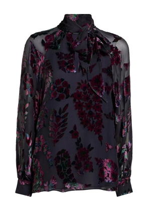 ETRO velvet floral print blouse - Blue