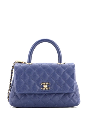 CHANEL Pre-Owned Coco Top Handle Bag Quilted Caviar Mini satchel - Blue