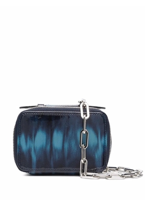 Diesel tie dye-print glossy purse - Blue