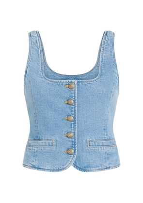 Cinq A Sept Rowena button-up denim top - Blue