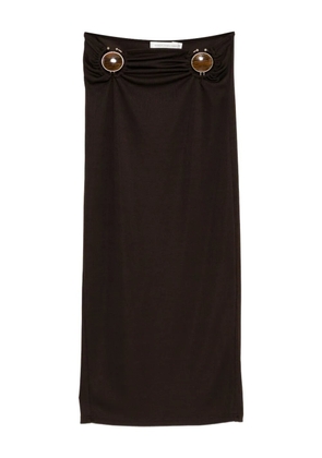 Christopher Esber mineral-stone ruched skirt - Brown