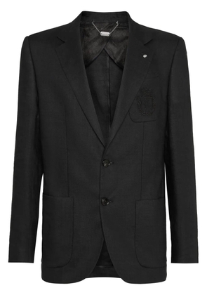 Billionaire linen single-breasted blazer - Black