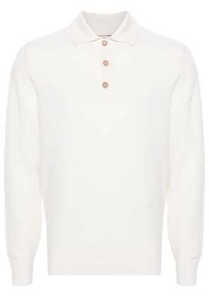 Brunello Cucinelli waffle-knit cashmere polo shirt - White