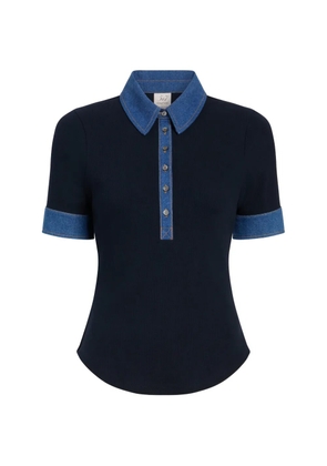 Cinq A Sept Jaden short-sleeve polo top - Blue