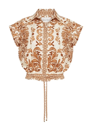 Cara Cara Octavia printed drawstring top - Neutrals