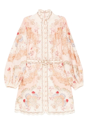 ZIMMERMANN Daylight floral-print mini dress - Neutrals