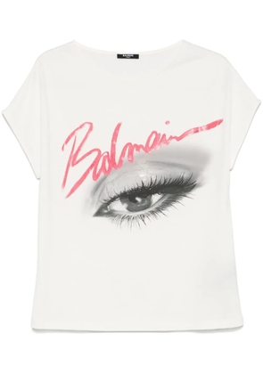 Balmain eye-print T-shirt - White