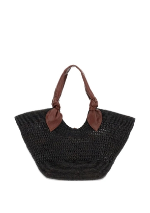 Hereu straw tote bag - Black