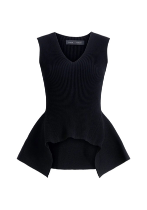 Proenza Schouler Eugenie ribbed V-neck top - Black