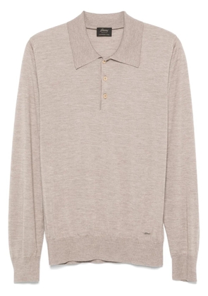 Brioni fine-knit polo shirt - Neutrals