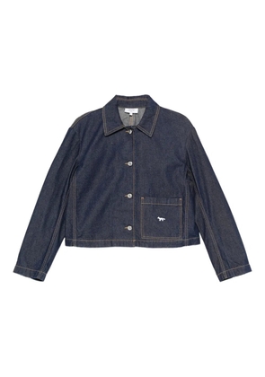 Maison Kitsuné cropped denim jacket - Blue