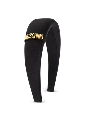 Moschino logo-plaque hair headband - Black
