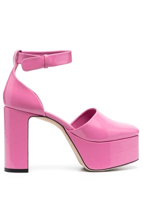 BY FAR Barb 120mm platform pumps - Pink