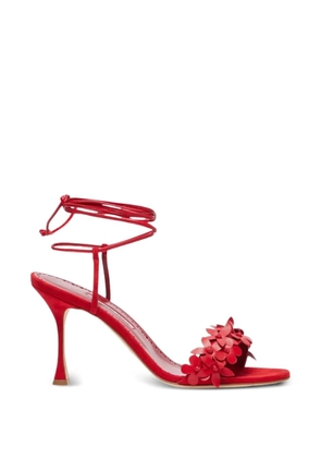 Manolo Blahnik Anista floral-detail sandals - Red