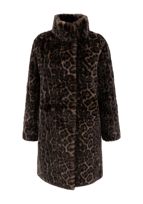 Apparis leopard-pattern coat - Brown
